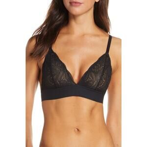 Lively Black Lace Bralette Transparent Unpadded Wireless Sexy Bra